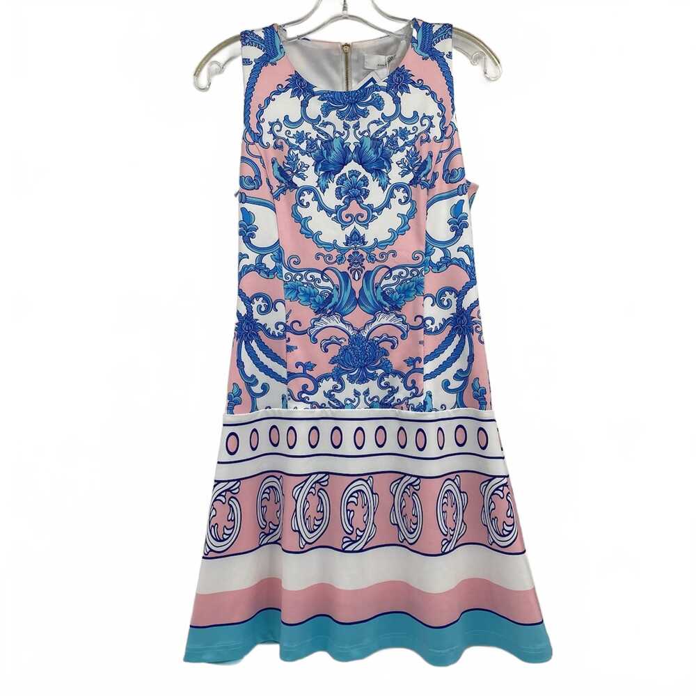 Jean-Pierre Klifa Blue Pink Printed Sleeveless Mini Dress | S